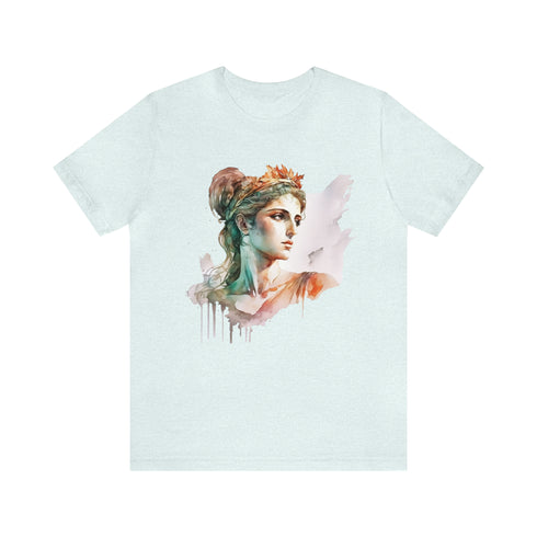Greecian Goddess in Watercolor - Short Sleeve Tee Heather Ice Blue